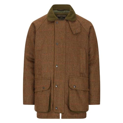 WALKER AND HAWKES Herren Country-Jacke aus Tweed - für die Jagd geeignet - Braun - Größe M (42"-44")