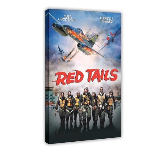 biegzc Filmposter auf Leinwand, Motiv: Red Tails (2012), Wandkunst, Dekordruck, Gemälde für Wohnzimmer, Schlafzimmer, Dekoration, 60 x 90 cm