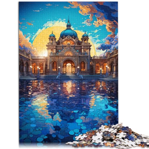 Puzzle-Spiele, farbenfrohe psychedelische Thermalbäder in Budapest, 1000 Puzzles für Erwachsene, 1000 Teile, Holzpuzzles als Puzzle-Geschenk, 1000 Stück (50 x 75 cm)