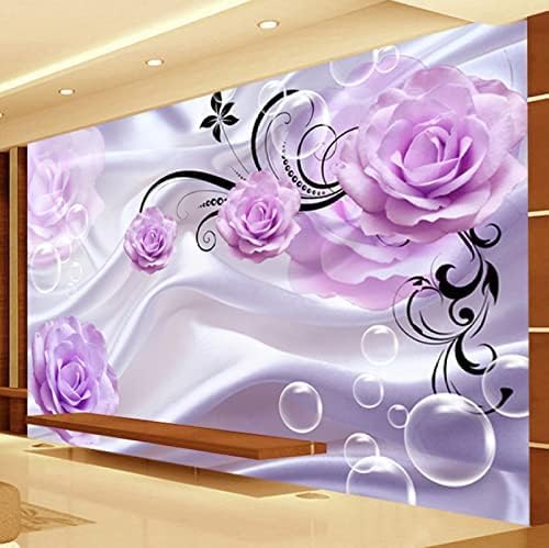 XLMING Lila Blumen 3D Tapete Home Dekoration Wohnzimmer Sofa Schlafzimmer Tv Hintergrund Wand-150cm×105cm