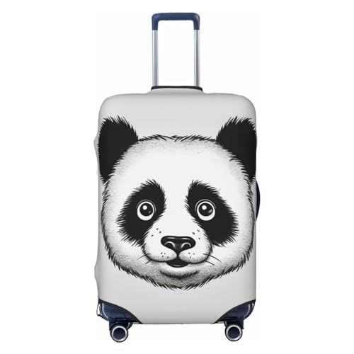 CSGJMYGS Reisegepäckabdeckung, elastisch, waschbar, modisch, kratzfest, Anime, Panda, Koffer-Schutz, passend für 45,7 - 81,3 cm Gepäck, Schwarz , XL