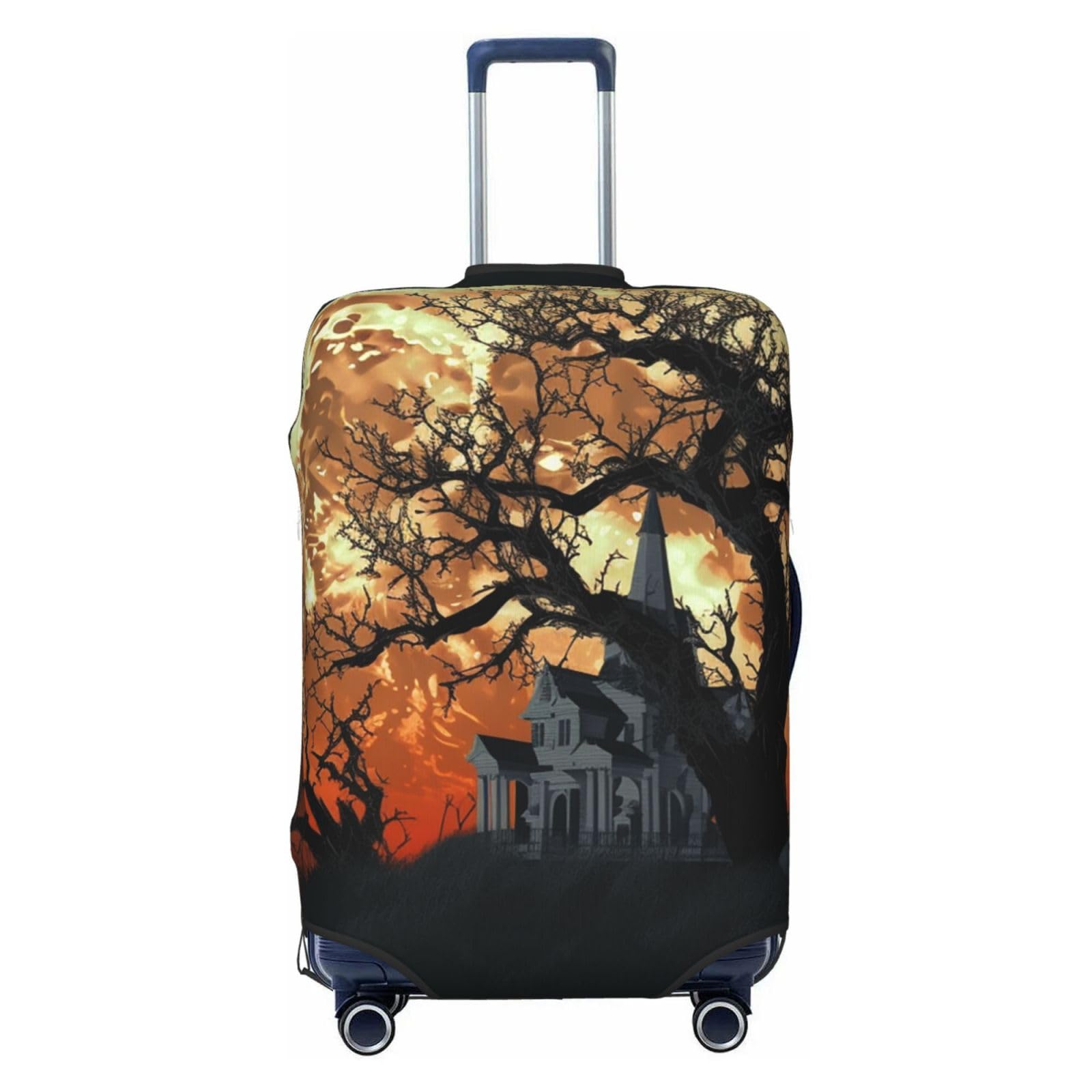 CSGJMYGS Halloween Night Dead Tree Gepäckabdeckungen für Koffer, waschbar, modisch, dehnbar, kratzfest, passend für 45,7 - 81,3 cm Gepäck, XL, Schwarz, XL, Schwarz , XL