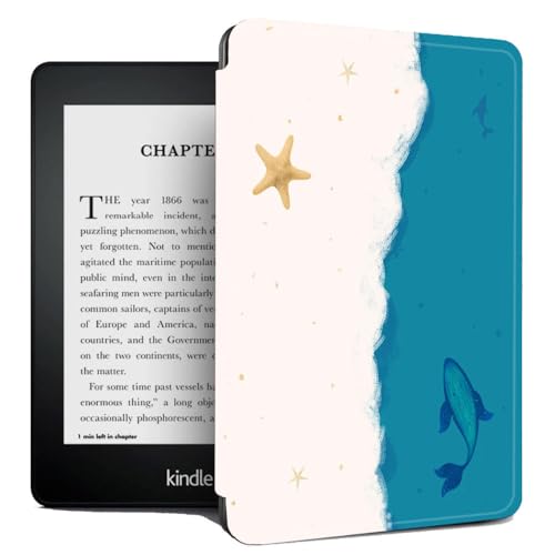 Schutzhülle Für Kindle Touch 2014 (Kindle 7), E-Reader, Schlanke Schutzhülle, Smart 7. Generation, Leichtes Pu-Leder, Schlanke Hülle Mit Automatischem Wake/Sleep – Wal, Seestern