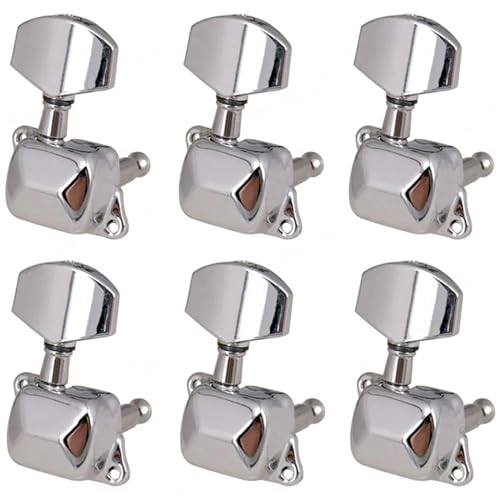 Strings Tuning Pegs Mechaniken Für Gitarre 6-teiliger Saitenstimmwirbel aus Metall mit halbgeschlossenem Knopf-Tuner 3L3R/6L/6R/2L4R/2R4L Gitarren-Tunerkopf (Color : 2)