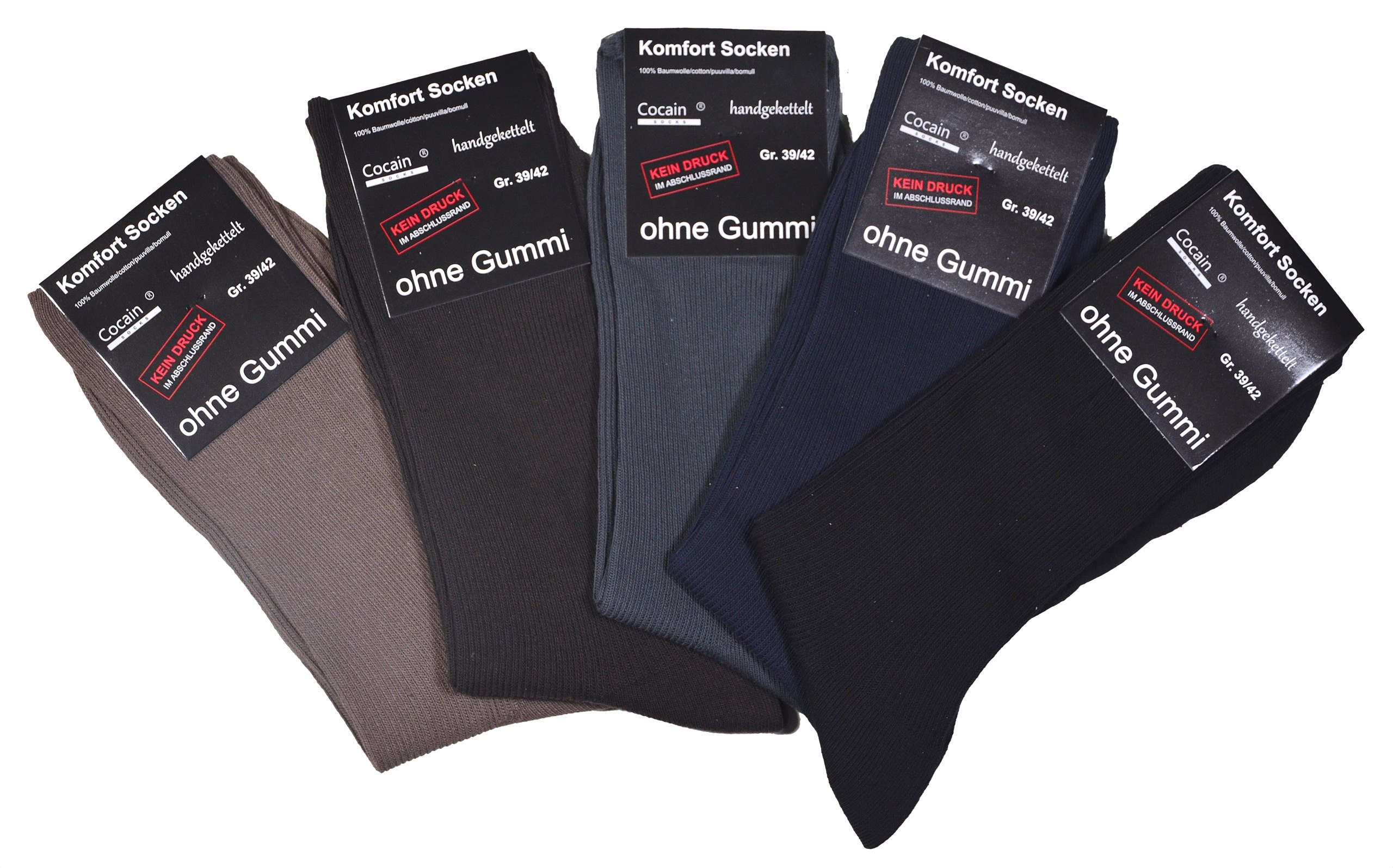 cocain 10 Paar Gr. 47/50 Herren Socken ohne Gummi ohne gummi baumwolle 100 100% diabetikersocken anzugsocken bunt einfarbige männer baumwollsocken dezente männersocken noble feine herren-socken