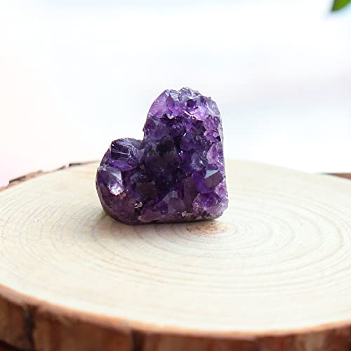 Natürlicher Amethyst-Quarz-Cluster-Stein-Rohexemplar-Handwerks-Liebesform-Kristallhandwerks-Verzierung,3-4cm