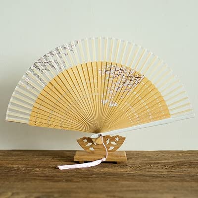 VSULZVNU Faltfächer Faltbarer Japanischer Japanischer Klassischer Blumen Faltbarer Kirschblüten Alte Handgemachte Seide Klassischer Ventilator Kompatibel mit Hanfu Fan (A4) (A4)