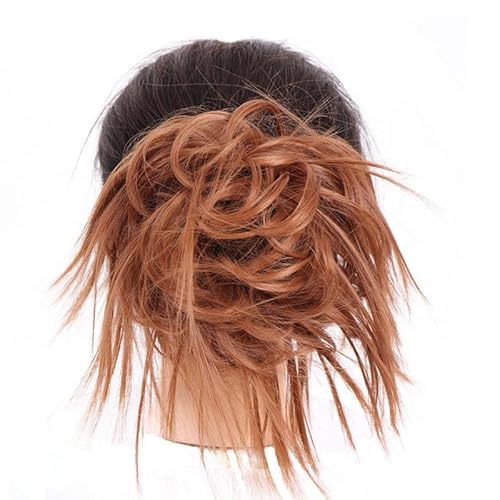 Haarteile Haarknoten Synthetische Haarknoten-Verlängerung Messy Chignon Scrunchie Short Straight mit elastischen Haarbändern Hochsteckfrisur Haarteil Hitzebeständig for Frauen Brötchen Haare (Color :