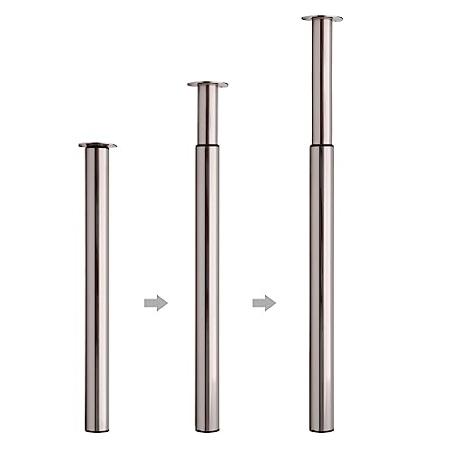 Trintion Möbelfüße Edelstahl Tischbeine Höhenverstellbar Tischfüße | Höhe 710mm-110mm | Ø 60mm | 1 Stück | Satin Nickel