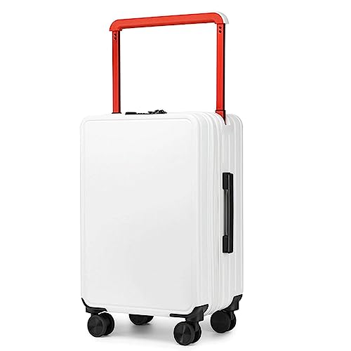 LANAZU Koffer, Verstellbarer Trolley-Koffer mit großem Fassungsvermögen und drehbaren Rädern/Zoll-Zahlenschloss, geeignet für Reisen (White 26 in)