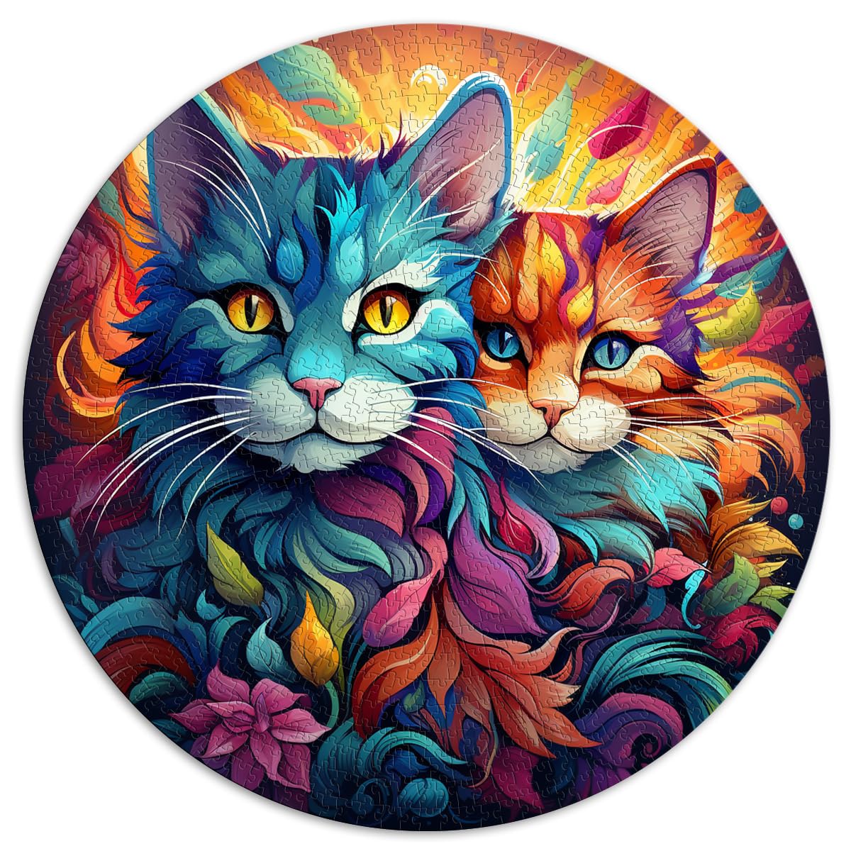 Puzzles Geschenke Spielzeug Zweiköpfige Katze 1000 Puzzleteile für Erwachsene 67,5x67,5cm für Puzzles Interessante Puzzles zur Stressreduzierung