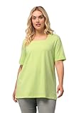 Ulla Popken Damen große Größen Übergrößen Plus Size T-Shirt, A-Linie, Carree-Ausschnitt, Halbarm limettengrün 54+ 807286403-54+