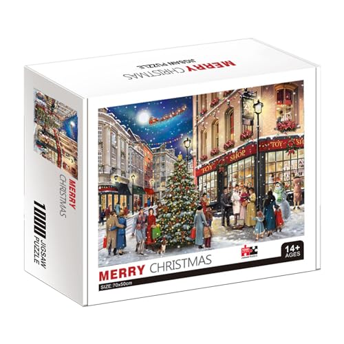 Aurgiarme Festliches Weihnachtspuzzle 1000 Teile HighLevel Puzzle Stadtansicht Papierpuzzle Ölgemälde Stressspielzeug Für Erwachsene