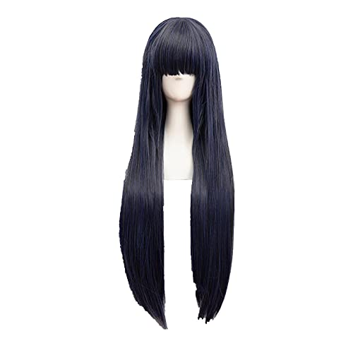 LINLINCD-Wig Anime Cosplay Rollenspiel for Anime Hyuga Hinata glattes Haar Ordentlich Bang Cosplay Perücken