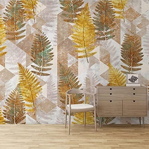 XLMING Pflanze Blatt Geometrisch Minimalistisch 3D Tapete Home Dekoration Wohnzimmer Sofa Schlafzimmer Tv Hintergrund Wand-350cm×256cm