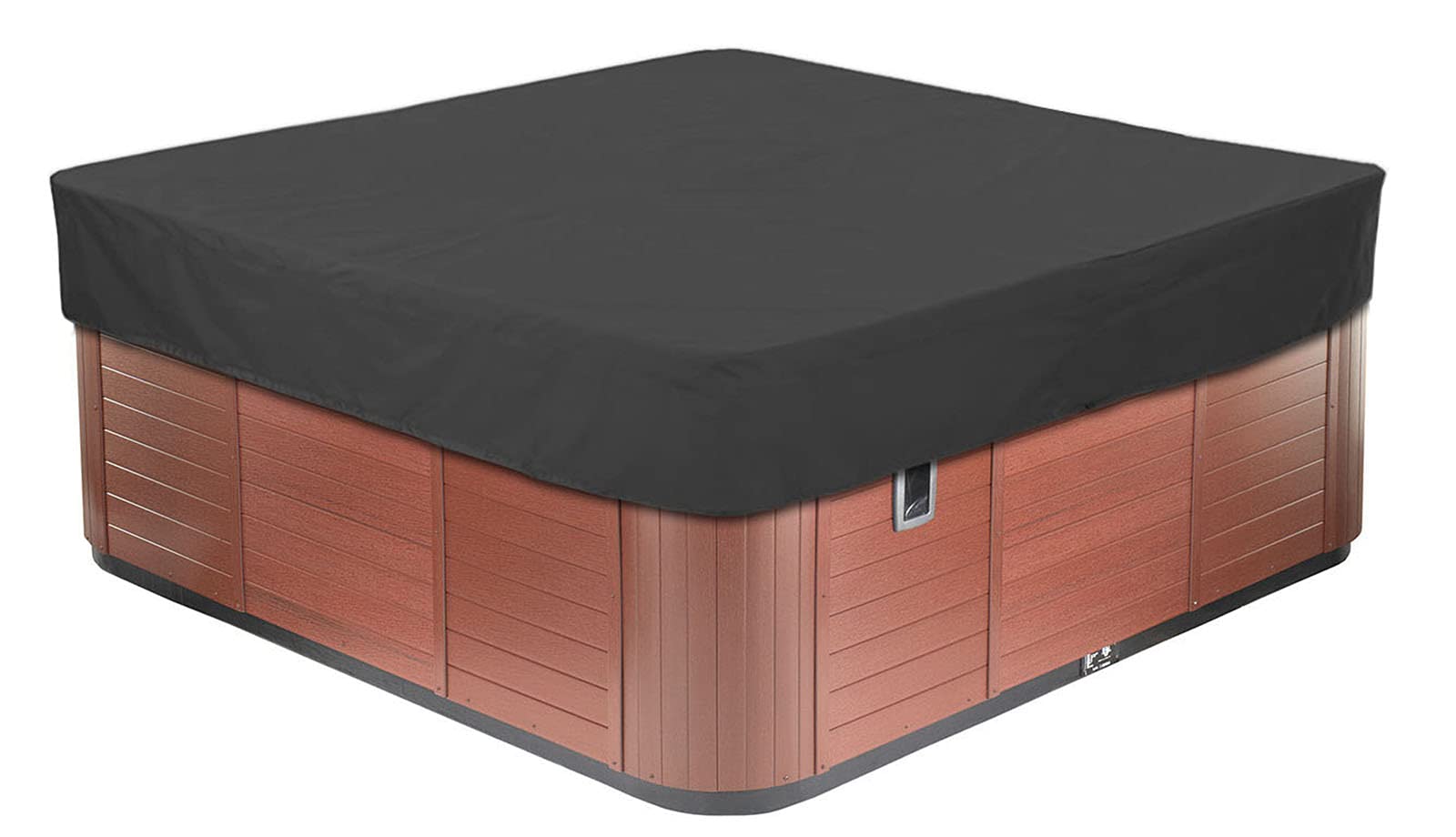 BaCover Outdoor Whirlpool Abdeckung, 210D Oxford-Gewebe Wasserdicht Spa Hot Tub Pool Abdeckun Quadratische Pool-Staubschut Mehrere Größen zur Auswahl,Schwarz,231x231x30cm