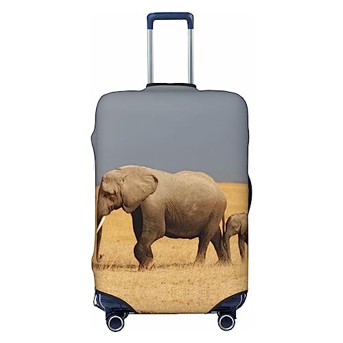 Miniks Reisegepäckhülle mit afrikanischem Tier, Elefant, strapazierfähig, passend für 45,7 - 81,3 cm große Gepäckstücke, Größe XL, Schwarz, X-Large