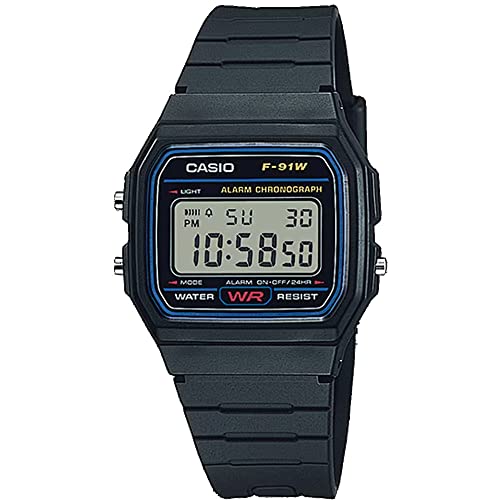 Casio F91 Herren-Armbanduhr mit digitalem Alarm, F91W-1, Digital