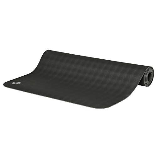 bodhi extrem rutschfeste Yogamatte ECOPRO aus 100% Natur-Kautschuk (185x60cm, 4mm stark, 1,6kg), schadstofffrei für Yoga, Pilates & Fitness, grau