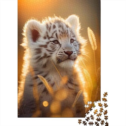 1000 Teile Puzzle Spielzeug Baby Tiger Holzpuzzle Puzzles für Erwachsene Teenager Spielspielzeug für Erwachsene Familienpuzzle Geschenk 75x50cm