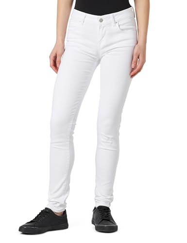 LTB Jeans Damen Jeanshose Nicole - Jeans Damen mit Reißverschluss und einfachen 5 Taschen, Flacher Vorderseite und mittlerer Taille aus Baumwollmischung - Hell Weiß Größe 30/32