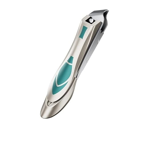 TONECY Anti Splash Nails Clipper Edelstahl Scharfer Fingernagelschneider Harte Nagelschere Große Pediküre Schräge Mund Maniküre Werkzeuge (Farbe: Mittel Schräg)