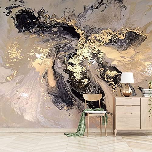 XLMING Abstrakt Goldene Landschaft Tinte Wand 3D Tapete Home Dekoration Wohnzimmer Sofa Schlafzimmer Tv Hintergrund Wand-350cm×256cm