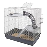 Ferplast Jenny Rattenkäfig Kleintierkäfig, Käfig Ratten 80 x 50 x h 79,5 cm grau