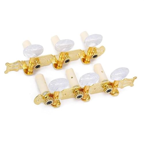 2 Teile/satz Klassische Gitarre Tuning Pins Tuner Tasten 3L 3R Gitarre Knopf Teile (Color : Gold)