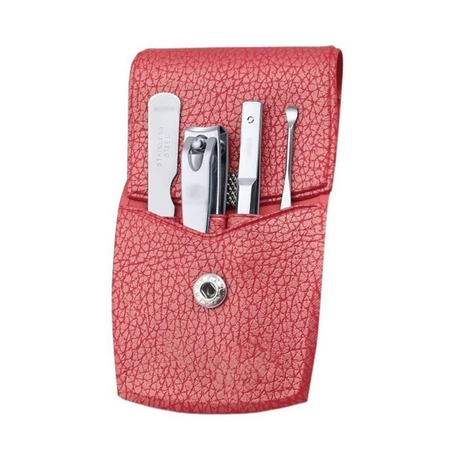 Nagelknipser, Nagelknipser-Set for Herren und Damen, Nagelknipser-Set aus Edelstahl, Reiseset, persönliche Nagelpflege-Werkzeuge, Maniküre-Set (Color : Red)