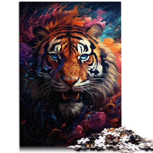 Puzzle Wildes Gemälde eines exotischen Tigers, Puzzle 1000 Teile für Erwachsene, Holzpuzzle, Spaß für Aktivitäten zu Hause, Geburtstagsgeschenk, Reisegeschenk, 1000 Teile (50 x 75 cm)