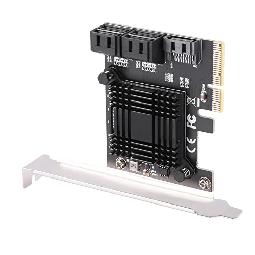 zabeto PCIE auf 5-Port SATA III 6 Gbit/S SATA Controller Erweiterung Karte Computer Chassis Adapter Karte JMB585 mit 5 Kabeln