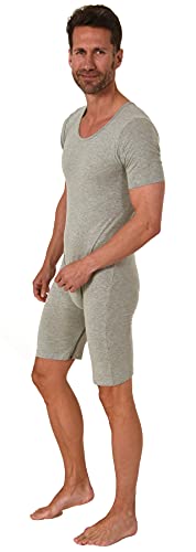 Normann Care Pflegebody Kurzarm - Unisex - mit Beinreißverschluss, Grösse:M, Farbe:grau