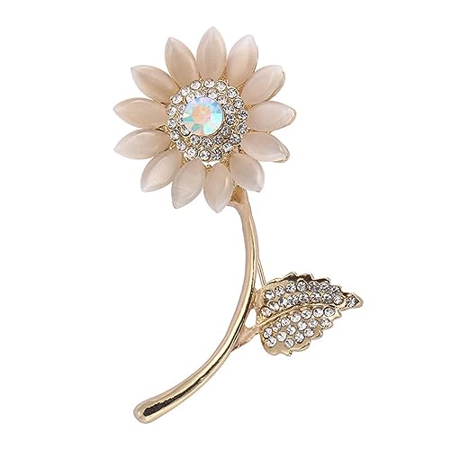 CTRSM Brosche Modische Opal-Strass-Sonnenblumen-Brosche, hochwertige All-Match-Kleidungsaccessoires-Corsage for Frauen und Mutter als Geschenk