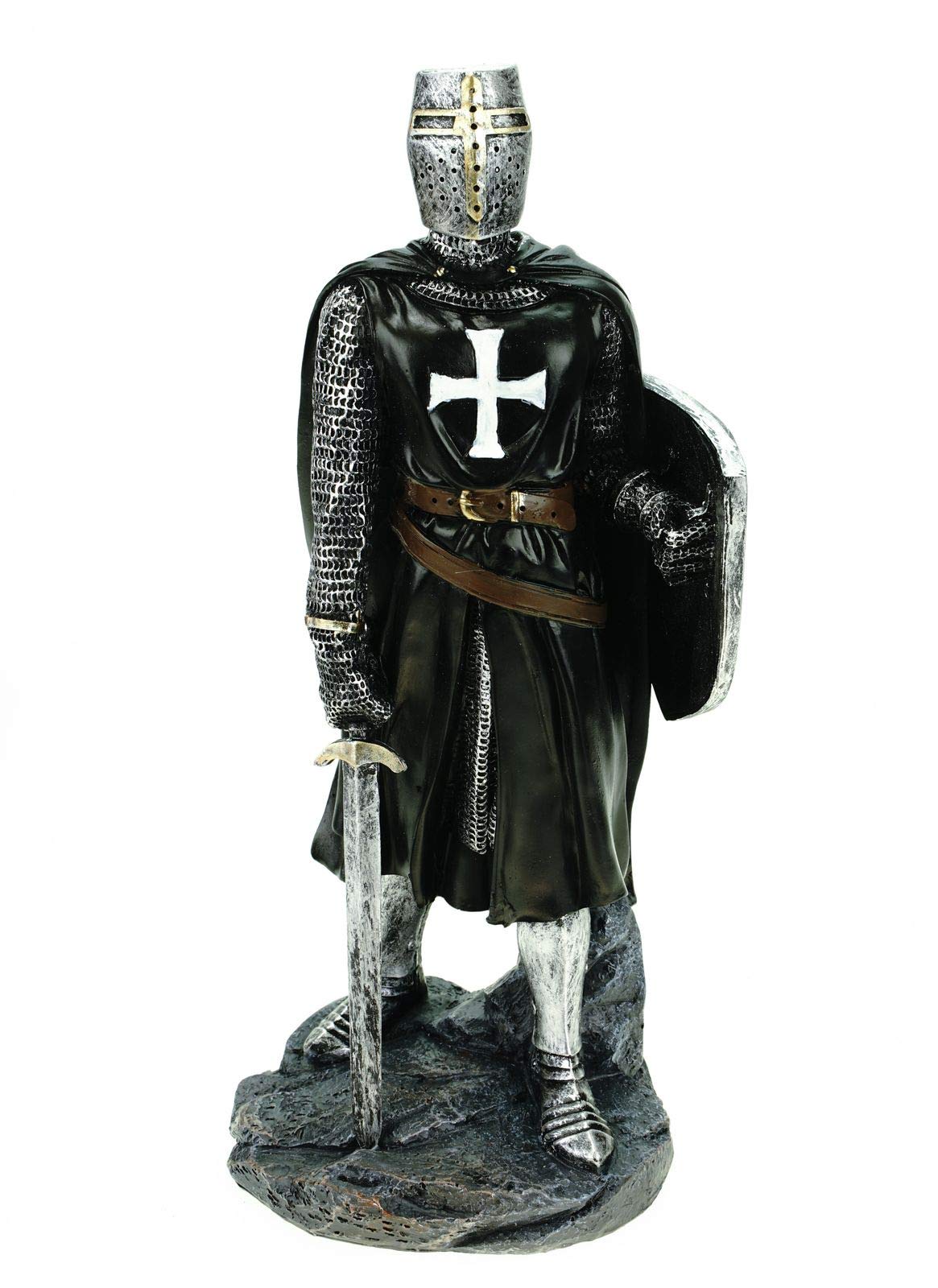 Joh. Vogler GmbH Templerritter mit Schild und Schwert schwarz 30 cm Figur Deko Skulptur