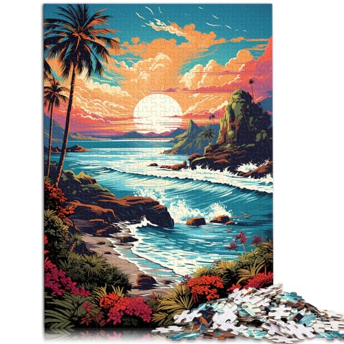 Puzzle Fantasiestrand bei Sonnenuntergang für Erwachsene, 1000 Teile, Holzpuzzle, jedes Teil ist einzigartig – anspruchsvolles, unterhaltsames Familienspiel, 1000 Teile (50 x 75 cm)