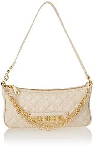 Love Moschino, Quilted Schultertasche 25 Cm in beige, Schultertaschen für Damen