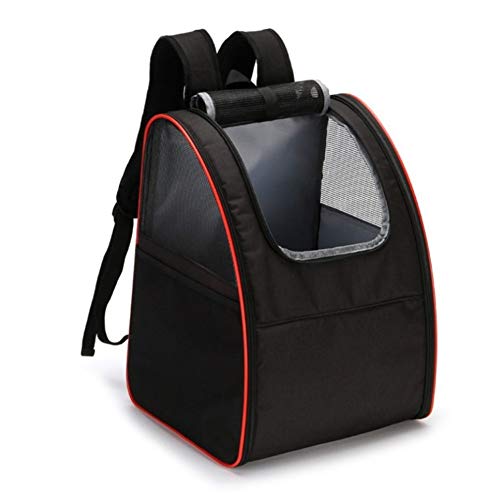 Rysmliuhan Shop Hundetragetasche Hunderucksack Haustierträger für Hunde Hunderucksack Pet Travel Carrier Welpenträger für kleine Hunde Hundereisetasche Black&red