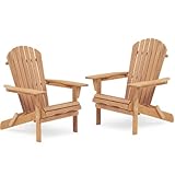 Klappbarer Holzstuhl, Teilweise Vormontiert Holz-Loungesessel, Outdoor Holz-Klappstuhl, FüR AußEnterrasse Garten Rasen Hinterhof Terrasse Pool Strand,Natural,2pcs