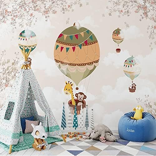 XLMING Einfache Cartoon Heißluftballon Himmel Kinderzimmer 3D Tapete Home Dekoration Wohnzimmer Sofa Schlafzimmer Tv Hintergrund Wand-430cm×300cm