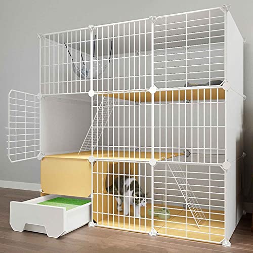 Katzenkäfig Haustierkäfige für Katzen Outdoor Katzengehege Katzenlaufstall Katzengehege Metallnetz Katzenkäfige Indoor Groß ()