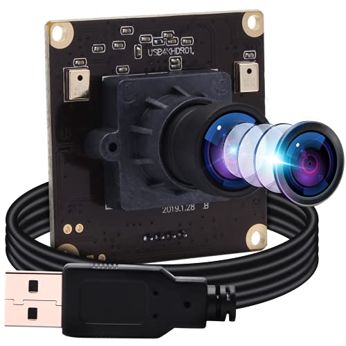 ELP 4K Ultra HD Webcam Unterstützung 3840x2160@30fps mit No-Distortion Objektiv, IMX317 Sensor PC Webkamera für Windows/Mac/Linux,2160P Laptop USB Webcams für PC Desktop Notebooks USB4KHDR01-V100