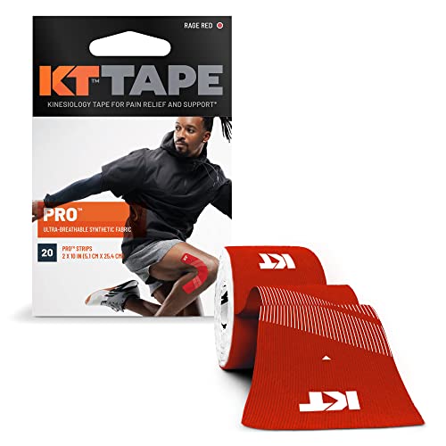 KT TAPE Pro, Vorgeschnittene, 20 Streifen, Synthetisch, Rot