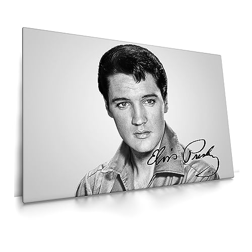 Elvis Presley - Leinwand Bild - Film Musik Sänger Wandbild aufhängefertig Kunst Druck Bilder Wand Deko Modern Art XXL Wohnzimmer (120 x 80 cm, Leinwand auf Keilrahmen)