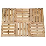 vidaXL 6X Holz Terrassenfliesen Braun 50x50cm Klickfliesen Holzfliesen Fliese