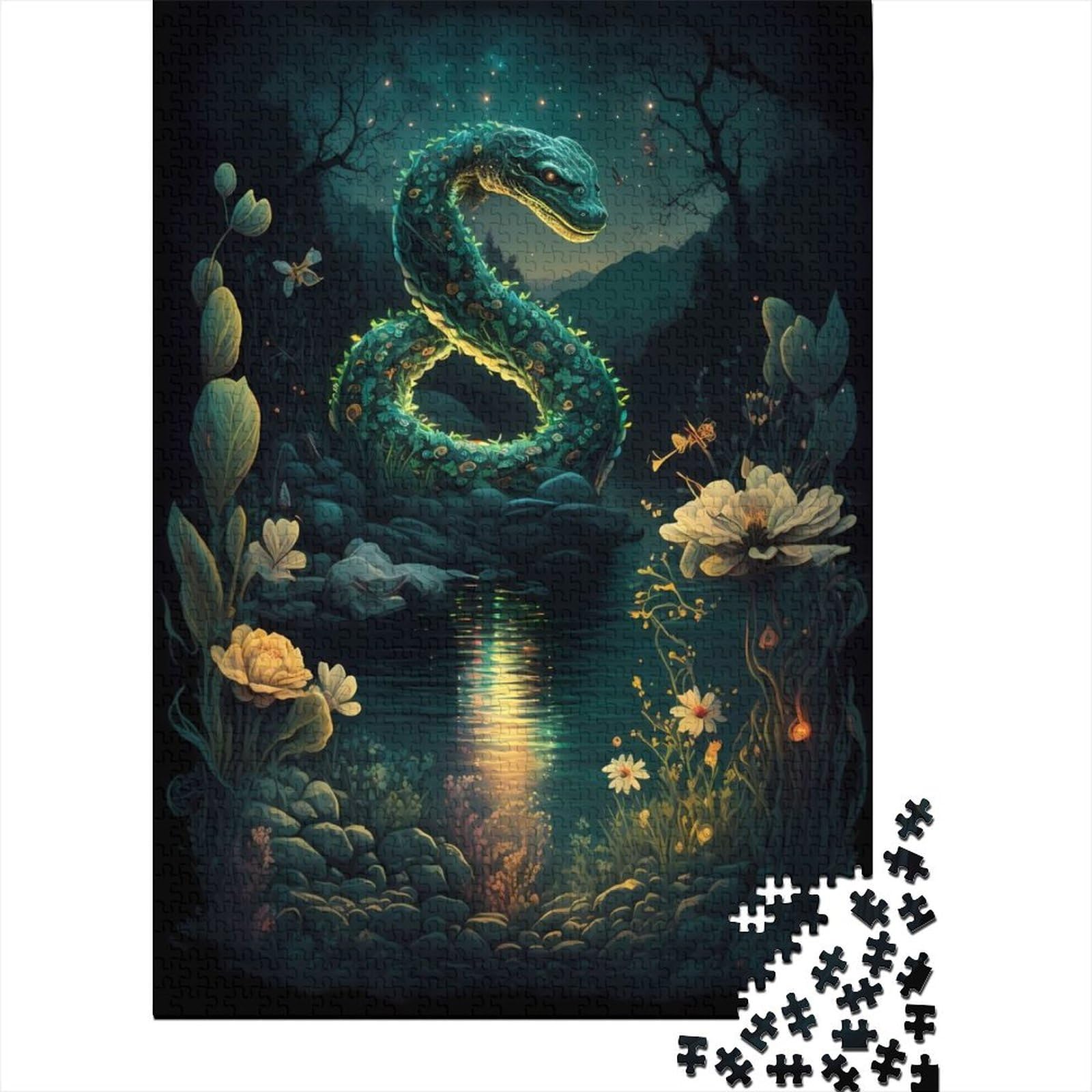 Unreal Snake für Erwachsene, 500-teiliges Puzzle, 500-teiliges Puzzle für Erwachsene und Teenager, Holzpuzzle für Erwachsene und Teenager (52 x 37 cm)