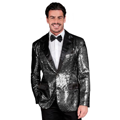 Widmann - Party Fashion Jackett mit Pailletten für Herren, Satin, Disco Fever, Schlagermove