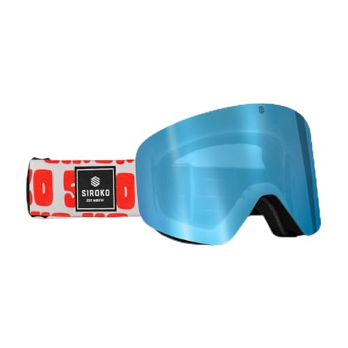 SIROKO - Ski- und Snowbrille für Kinder GX Bold - Wasserblau/Rot