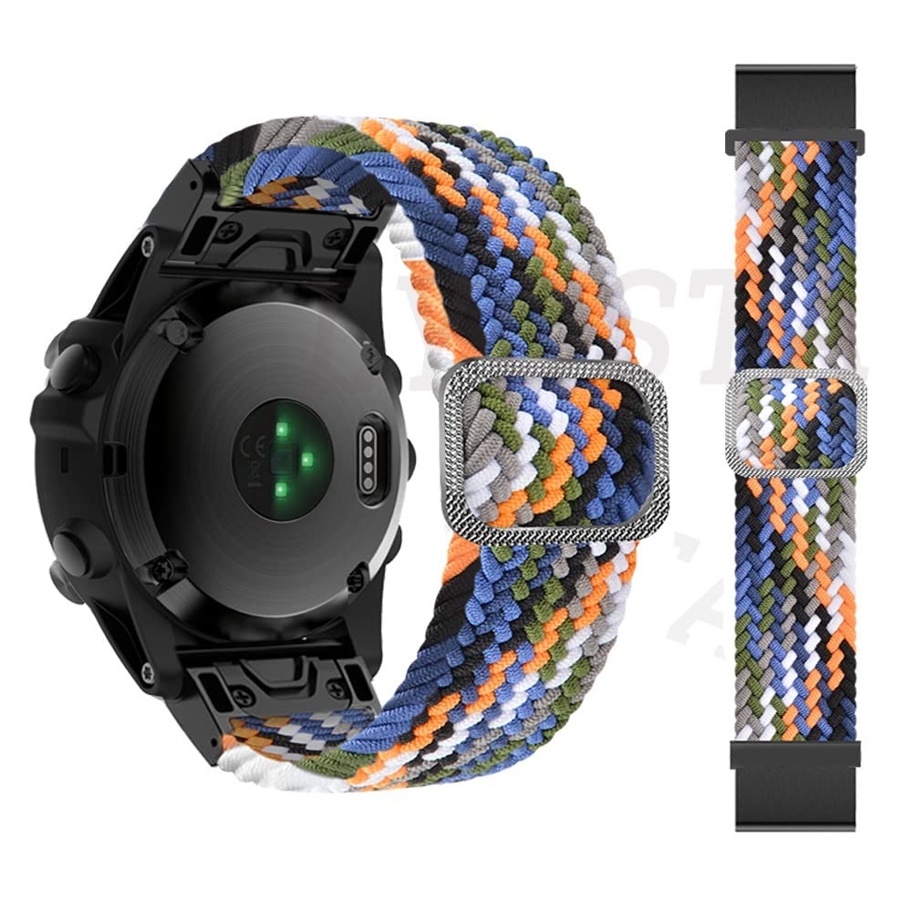 BANDKIT 26 mm Sportarmband für Garmin Fenix 6X 6XPro 5X 5XPlus 7X Descent MK1/MK2/MK2i, geflochtenes Schnellverschluss-Uhrenarmband, 26mm For Fenix 5X 5XPlus, Achat