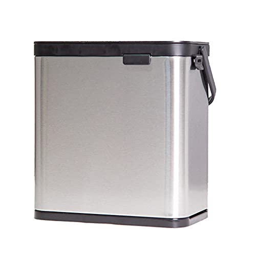 for Creative Kitchen Hanging Trash Can with Lid Handle Cabinet Door Stainless Steel Garbage Bin Wall Mounted Waste Bucke